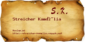 Streicher Kamélia névjegykártya